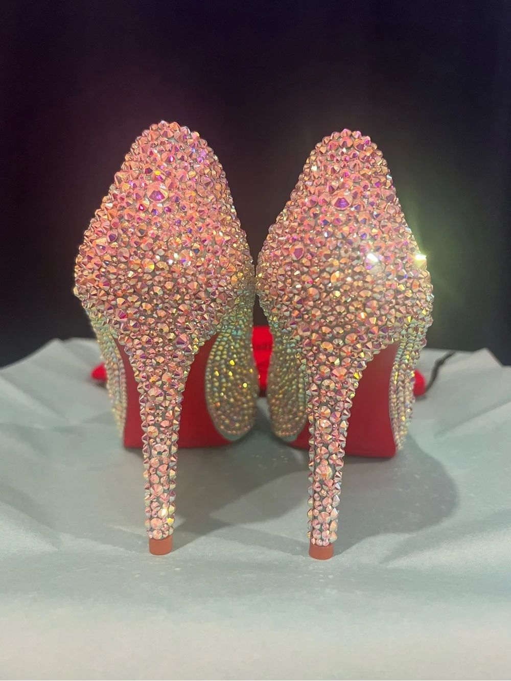 Christian Louboutin Tiffany Blue Swarovski Crystal Strass Heels Size 37 💎